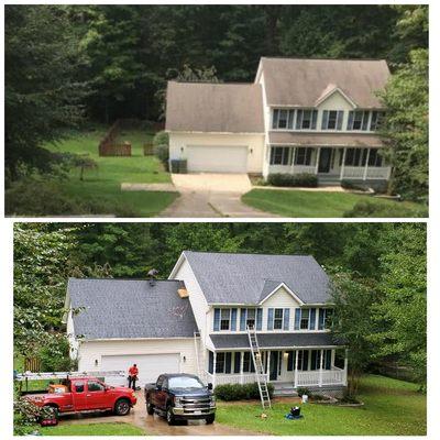 We did a whole roof replacement for this amazing client in King George VA.