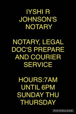 Iyshi R Johnson's Notary & Legal Documents Prepare