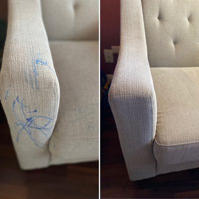 Upholstery cleaning (pen mark)