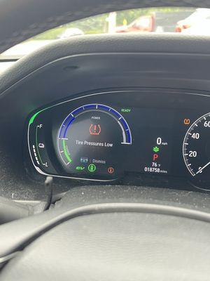 Tire pressure light coming on repeatedly no matter how much air is in the tires.