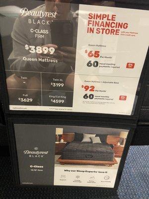 Pricing is posted clearly on each bed (unlike some other stores I went to)