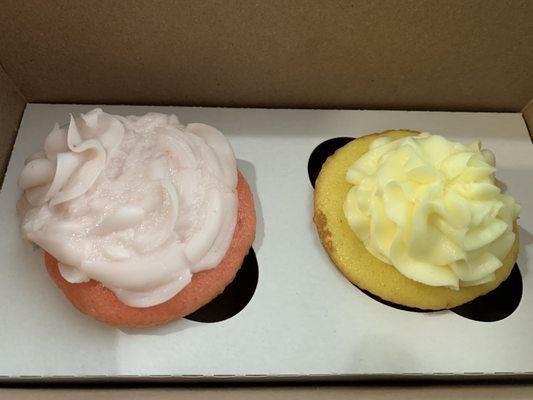 Strawberry buttercream, lemon buttercream