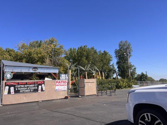 Back entrance to patio from parking lot