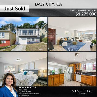 Ocean views with 6 bedrooms and 3 bathrooms in the Westlake area of Daly City sold for less than $1.3M!!