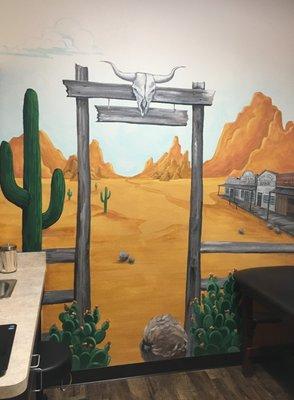 A mural in one of the exam rooms.