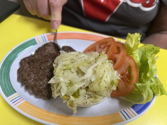 Hamburger steak slaw