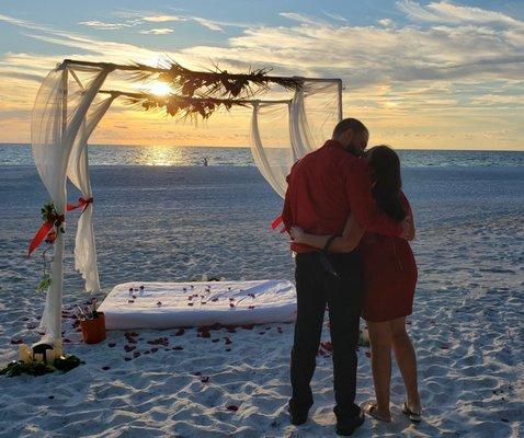 Fresh petals from 100 roses by Chalet Flowers in Zephyrhills...added the perfect touch this romantic proposal!