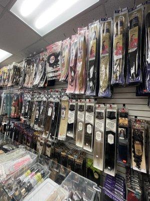 They have a huge selection in clip in extensions. And they also sell wrapped ponies.