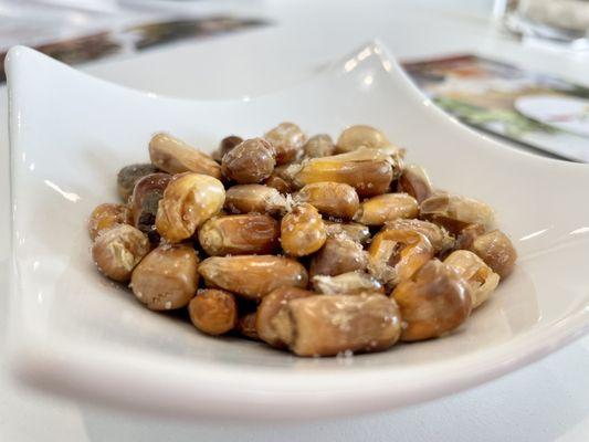 Cancha  Fries corn served complimentary for dining guests