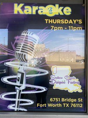 Sing your heart out on Thursday Karaoke night!