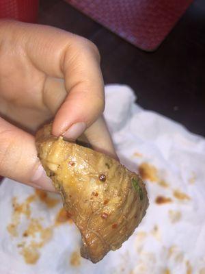 Hair in my menudo. If you zoom in you can see all the small hairs.