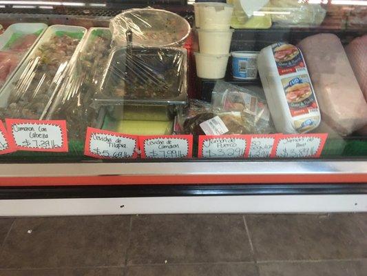 Pictures of the meat counter so I can go home and look up the words so I could purchase some next time. A nice fresh meat counter as well.