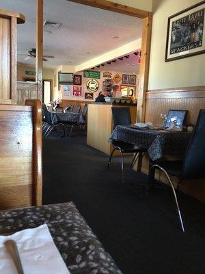 View into bar and order station.