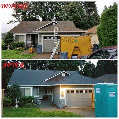 Before and after photos of a house in Kirkland with Landmank Pro!