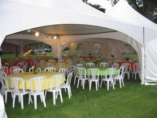 40x40 tent for backyard wedding