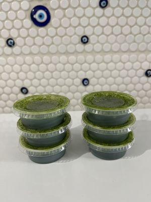 Wheat grass shots!