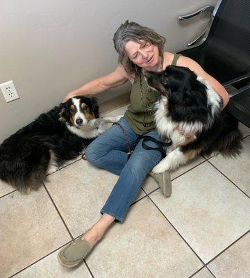 The exam room with my babies gunner and Calypso. They always feel comfortable here!