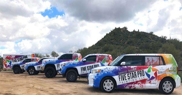 Five Star Pro Painting company vehicles