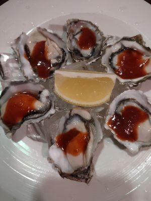 Kumamoto oysters on the half shell