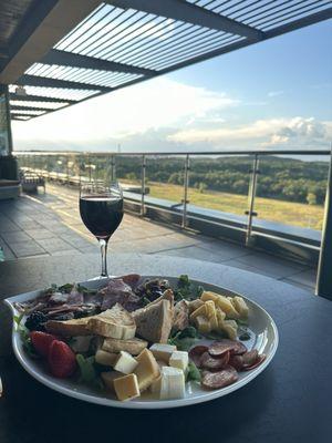 charcuterie board and red blend