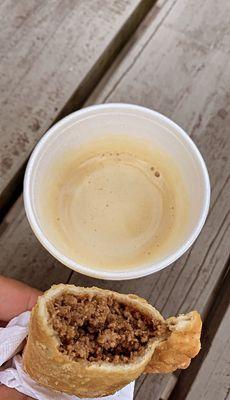 Cortadito and empanada ( beef )