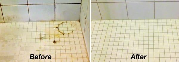 Tile and Grout Before and After