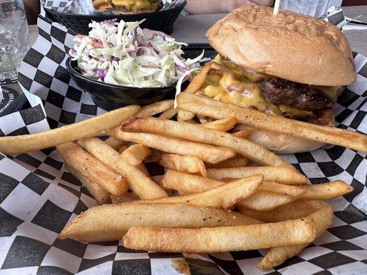 Biggin Mac and cheese burger