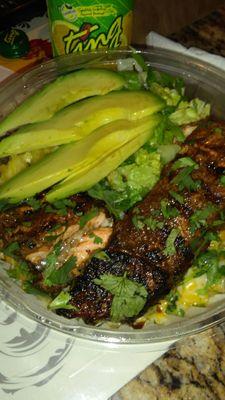 Jerk salmon bowl...very good nice and fresh...salmon cooked perfect nice heat level