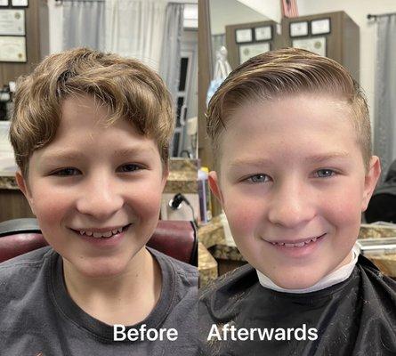 Handsome kid with a fresh haircut!!