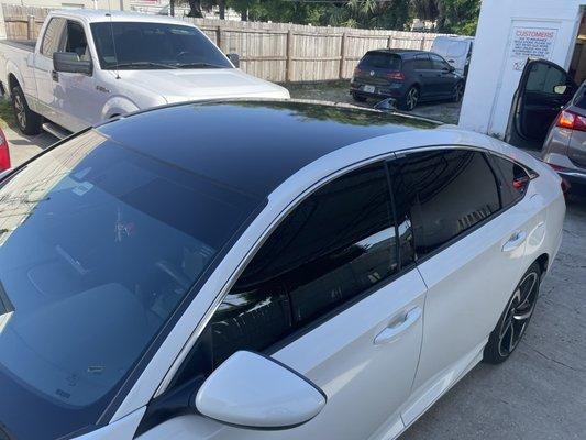 Blacked out wrapped roof