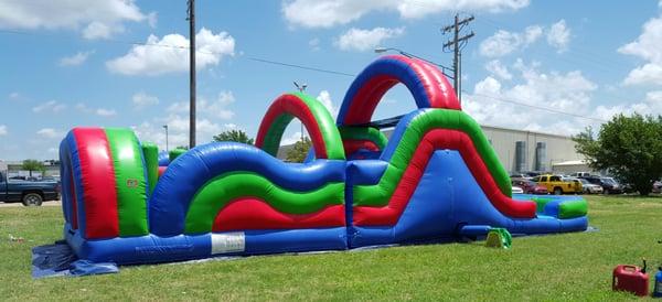 42 foot obstacle course and waterslide