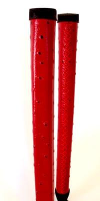 Red Ostrich Stitchback Putter Grip by Ace of Clubs Golf Co.