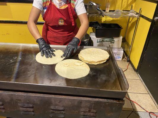 Fresh homemade tortillas