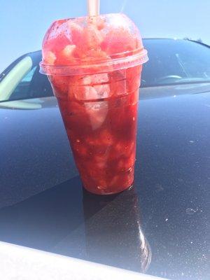 Watermelon cup with chamoy and takin