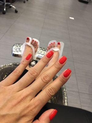 Red shellac nails