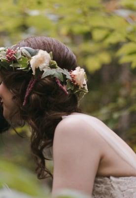 Hair by Angela at Bei Capelli, flower crown by Fleur des Lis, photo by Emily Delamater