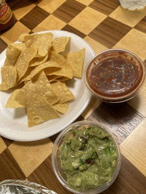 Complimentary salsa and chips