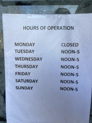 New hours