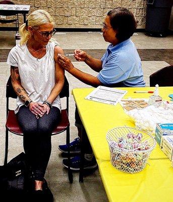 10/3/2018 Lucy Rendler-Kaplan getting her flu shot!