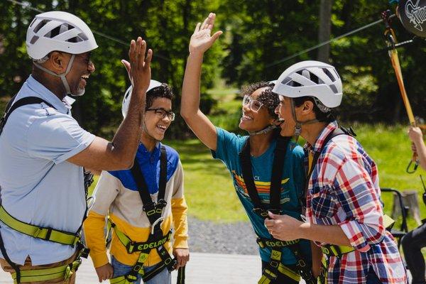 after ziplining on our 1000' zipline