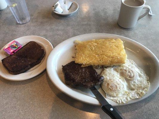 Steak and eggs