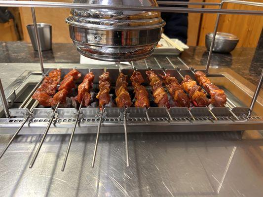 Lamb and beef skewers