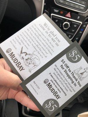 A coupon for the first timer