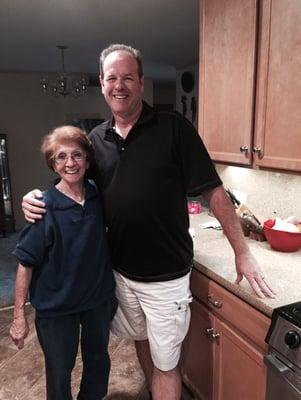 Owner, Steve Benson with another satisfied MKB customer, Mary, pictured here in her new kitchen