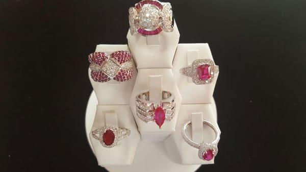 First class Diamond with Ruby Rings. Best Prices in Town