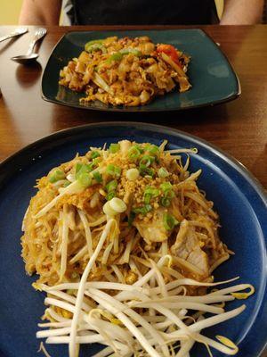 Pork Pad Thai and Beef Drunken Noodles