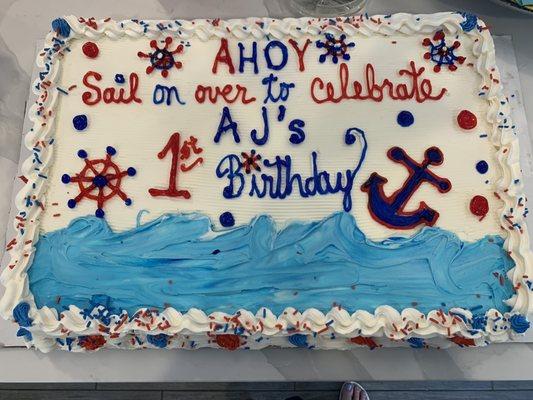 Ice cream cake for my sons first birthday