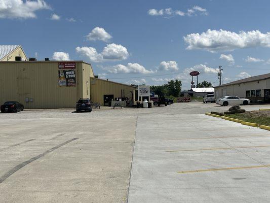 Food truck location and seating area