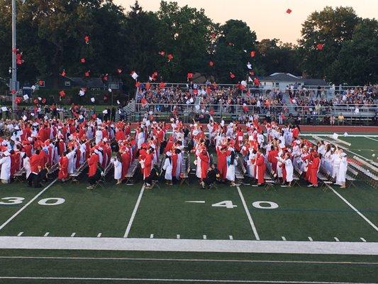 Graduation on the football field