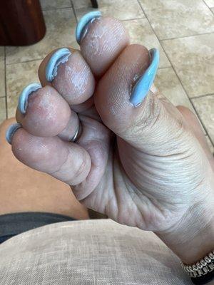 "Finished product" no cleanup nails were left thick.